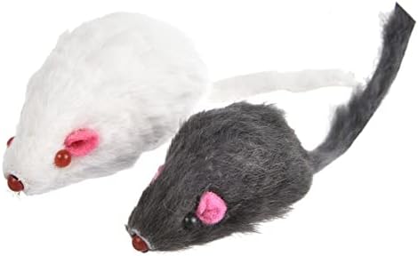Oallk 12pcs Mačji igračka miša Mješanac utovaren crni bijeli mociški igračke mačke teaser kitty mače smiješne zvučne škljocne igračke za mačke ljubimac