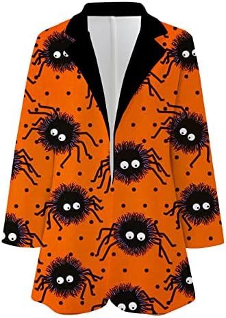 Jakne za Halloween Blazer za žene Spider Bat bundeve grafički lagani kardigan kaput dugi rukav otvoren prednji blažeri