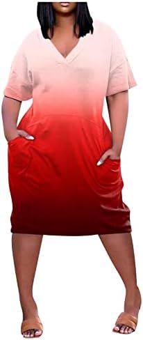 Ženska plus veličina majica haljina prevelika kratka rukava Ležerna haljina sa džepom Labave Crewneck Tunic