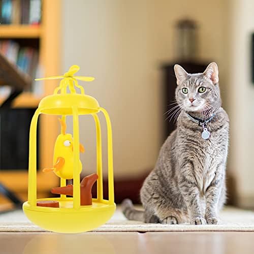 Ipetboom Catneip igračke ptica u kavezu elektronska mačka igračka TUMBLER Zvučna igračka zabava mače interaktivne škripačke igračke sa rotirajućem propelerom za kućnu kavezu u zatvorenom mačku