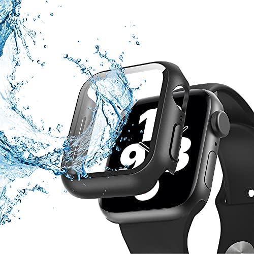 Stayhk Vodootporna futrola za Apple Watch serija Se serija 6 serija 5 serija 4 Tvrdi računar otporan na ogrebotine otporne na udarce sa zaštitnikom zaslona (crna 44mm)