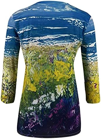 3/4 vrhova rukava - Ženska policajska pulover Top ulje za farbanje tiskanih ležernih majica Redovna