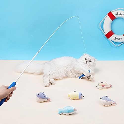 Riyao Catnip igračka za igranje Zabavna smiješna mačka igračka uvlačenje štapa za ribolov Interaktivna edukativna