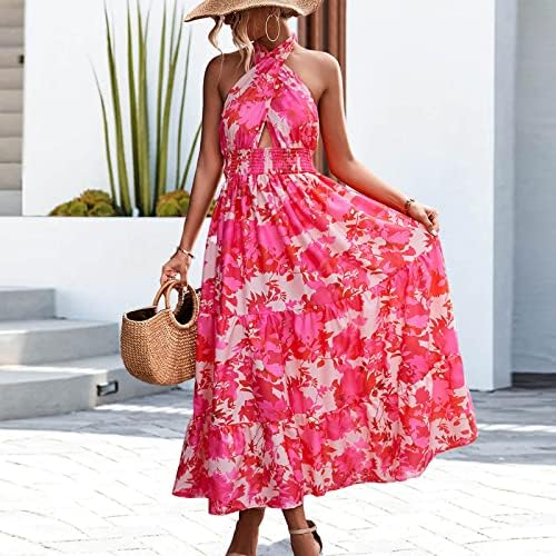 Ljetna haljina za žene 2023 Seksi kolica bez leđa Cvjetno tiskane haljine Modne ženske haljine 1