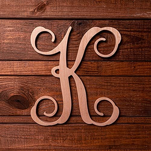 13 in. Pismo K, nedovršena kaligrafska vinova monograma monograma. Za svoj DIY dekor kao što su