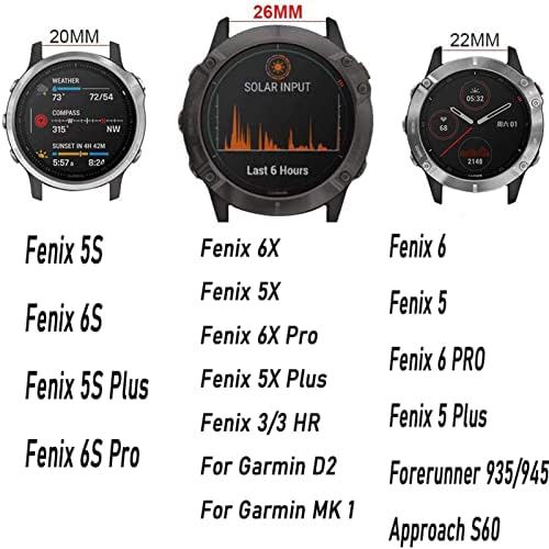 AEHON 22 26mm Silikonska zamjena Smart Watch remen za Garmin Fenix ​​6 6S 6x Pro 5 5x plus 3 HR Forerunner 935