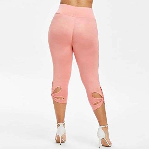 Ženske nogavice Plus veličina visokog struka Džersey Capri yoga hlače, duljina koljena u džudu