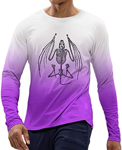Qiyin Halloween Pulover majica za muškarce modno slovo Ispis dugih sheeve redovno-fit mišićne fitness majice za # 06