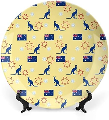 Australian Kenguru Dekorativna ploča okrugla Keramička ploča koštana ploča s prikazom za prikaz za zabavu