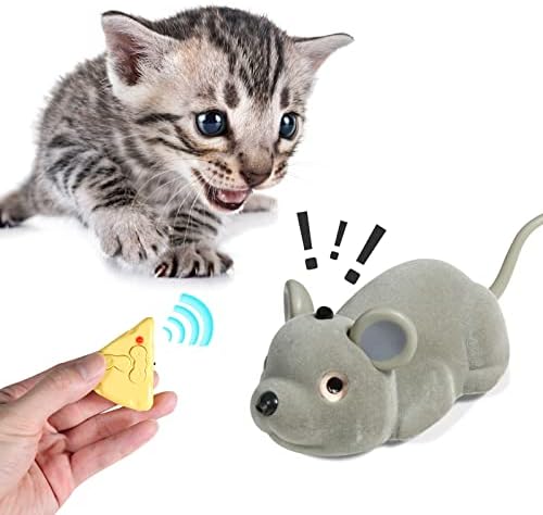FauKait Mice Toy for Cats Interaktivna, daljinska kontrola ili Smart Sensing dva načina punjiva miša, automatski osjeća prepreke i bijeg, realistične miševe serije životinja Tricky Toys