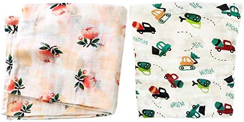 Sandi Muslin swaddle pokrivač - organski pamuk - 2 pakovanje baby wrap - jaslice - 47 x 47 inča Djevojka