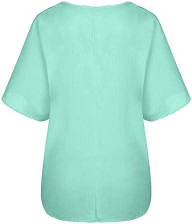 Nyybw bluza TOP O-izrez Žene kratke plus čvrste ležerne rukave Ljetna majica Veličina ženske bluze za žene za žene
