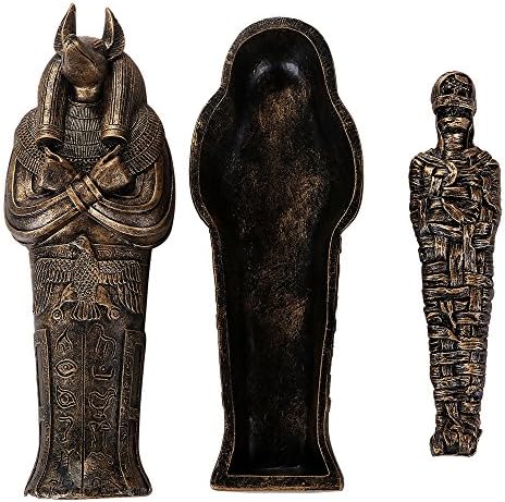 Pacifički poklon za suradnjački artefakt Kolekcionarni Bog iz podzemlja Anubis sarkofag lijes W / Mummy Umetni figuri 5,5 inča l