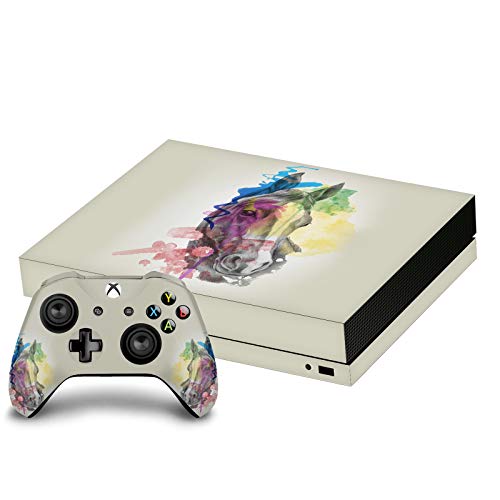 Dizajni za glavu Službeno licencirani Mark Ashnazi Konjska umjetnost MATTE Vinil naljepnica Gaming Custom kože Kompatibilan je s Xbox One X Console i Controller paketa