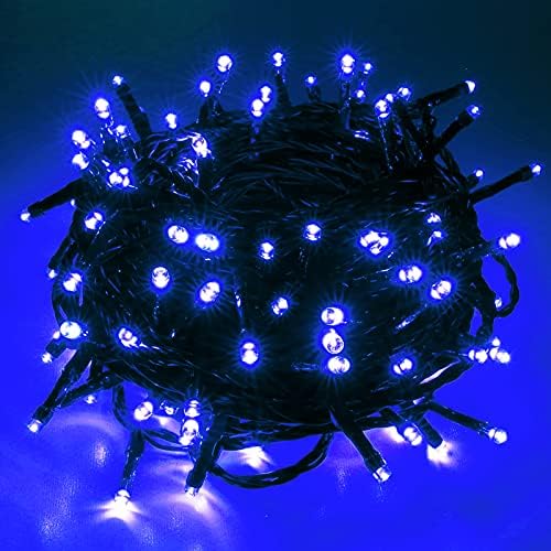 Pooqla Božićna plava svjetla, 200 LED 66 ft unutrašnja i vanjska plava svjetla, 8 načina praznična Vilinska svjetla za svadbenu zabavu u dvorištu, dekoracija za Noć vještica, plava