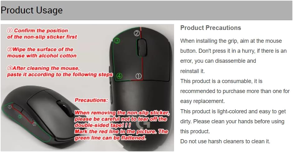 Hokeyio traka za držanje miša puna pokrivenost za Logitech G Pro X Superlight bez miša Ark Pink Full Noctilucent
