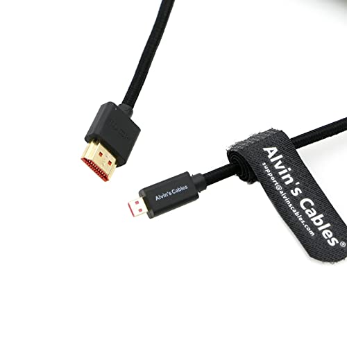 Alvinovi kablovi 8k 2.1 Micro-HDMI na HDMI pleteni namotani-kabl za Atomos-Ninja-V 4K-60P rekord 48GBPS
