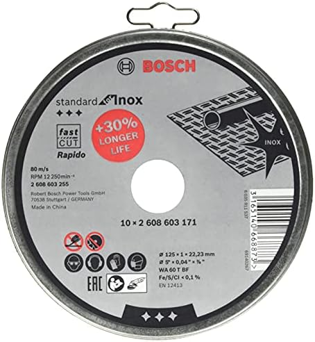 Bosch 2608603254 standard za inox-rapido ravni rezni disk, bijeli
