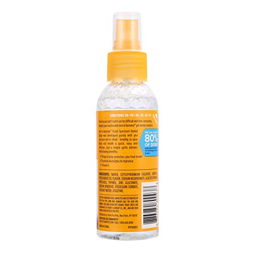 Ruka & amp; HAMMER Fresh Spectrum Coconut Mint Dog Dental Spray, 118ml, najbolja Stomatološka njega za pse, uklanja plak & kamenac, osvježava dah, čišćenje desni & amp; zuba, bez četkanja, jednostavna za korištenje oralna higijena za kućne ljubimce