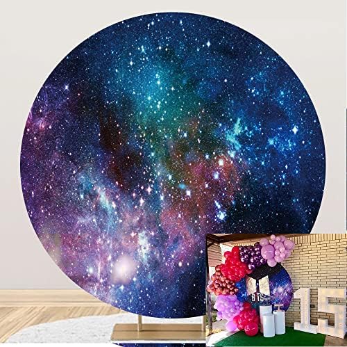 Leowefowa Abstract Nebula okrugla pozadina 7, 5x7, 5ft misteriozni Univerzum svemir galaksija Mliječni put pozadina za fotografiju djeca beba za odrasle rođendan Baby Shower Party Banner zalihe Foto rekviziti
