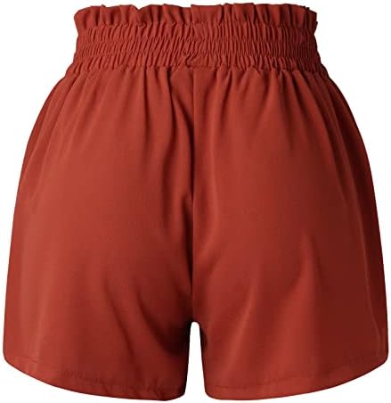 Miashui kratke hlače za potezanje žene ženske Ležerne ljetne volane elastične hlače s visokim strukom ženske