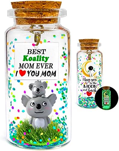Set 2 majke dan pokloni Za Mamu Od kćer sina, najbolja mama volim te poruku u bočici poklon, slatka mama rođendan Božić predstavlja Valentinovo Pokloni za mamu žene-Glow Moon & Koala medvjed