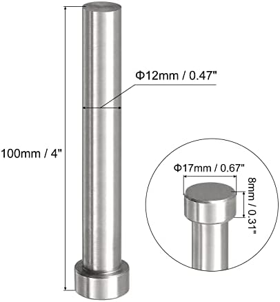 Uxcell ravne igle za izbacivanje, prečnika 12 mm. 65mn Čelični okrugli vrh 100mm dugačak za mehaničko