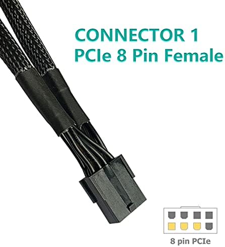 ALEKOR 16 AWG GPU VGA PCI-E 8pin PCI Express Graphics Video kartica 8-polni ženski do dvostrukog GPU 8-polni muški razdjelnik kabela za napajanje pletene kabel na rukavu 9-inča