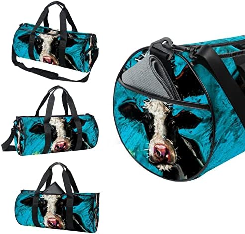 Mamacool krava Print Duffel torba za nošenje preko ramena platnena putna torba za teretanu Sport