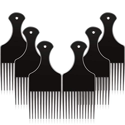 6 komada plastičnog češlja za široku kosu, 6,5 inča češlja za glatku kosu, Afro češlja za kosu, frizerskog alata za oblikovanje prirodne kovrčave kose