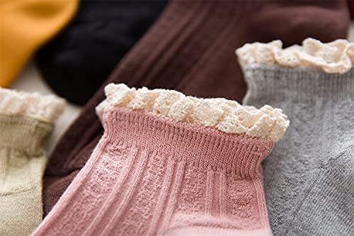 Kimkshine ženske 5-parne vrijednosti paketa gležnjače casual čipke obredite posade ruffle čarape