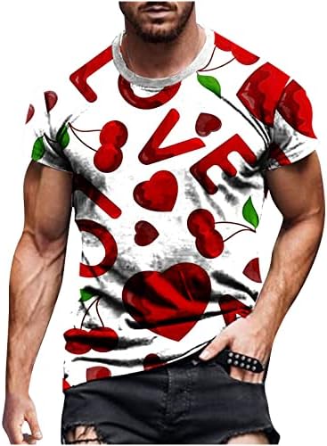 Majice za muškarce Casual okrugli vrat Valentinovo 3d Digitalni Print pulover fitnes sportski šorc