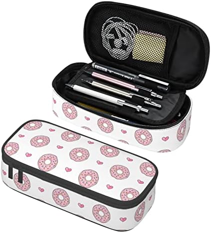Weecool Case sa olovkom za velikog kapaciteta sa zatvaračem ružičastim krofnim srčanim olovkom torbica za prijenosni
