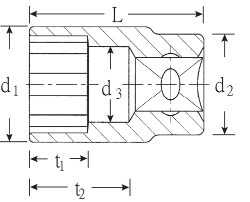 Stahlwille 03410046 15/16 BI-HEX utičnica sa 12,5 mm pogonom - čelik visokih performansi, hromirani, tanki