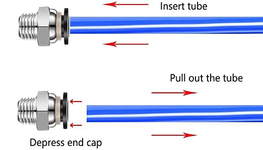 20 kom pritisni za spajanje cijevi, 1/4 inča cijev od x 1/8 inča NPT muški konac pritisni za spajanje cijevi, gurni armature za zaključavanje lakta ravna kombinacija