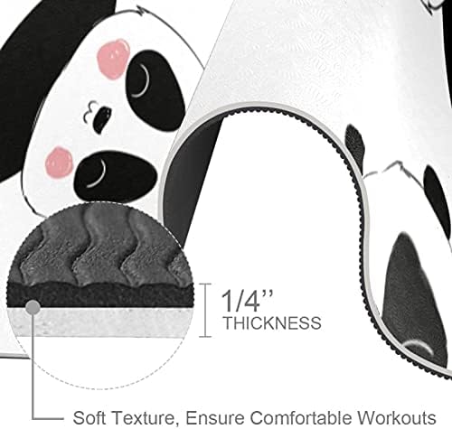 Baby Panda kineska životinja Crna Bijela ekstra debela prostirka za jogu - ekološka neklizajuća Vježba &