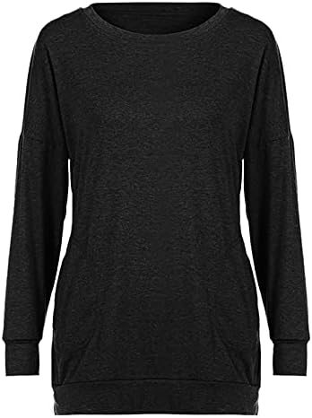 Plus vrhovi veličine za žensku povremena dugačka dugačka dugih rukava labava pulover majica majica sa