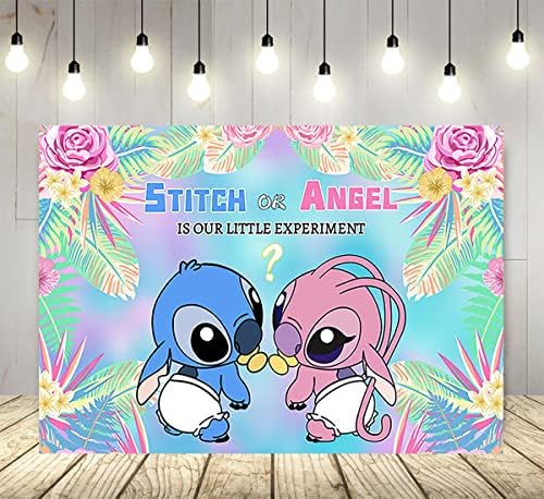Stitch i Angel pol otkrivaju pozadina ljeto Hawaii Baby tuš Banner za dekoracije stranke potrepštine 5x3ft