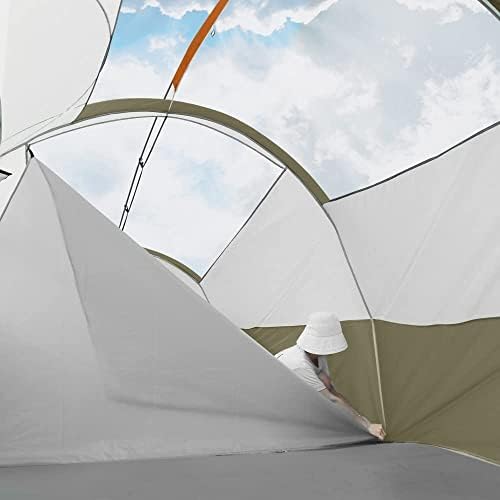 CAMPROS CP šator 8 osoba kamp šatori, 2 soba vodootporan porodični šator sa Top Rainfly, 5 velikih mrežastih prozora, dvostruki sloj, jednostavno postavljanje, prenosiv sa torbom za nošenje