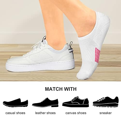 Paplus no show čarape Žene 6 parova, ne klizne jastučne čarape sa niskim gležnjakom sa lučnim nosačem