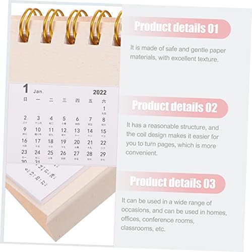 Operilacx 1pc 2022 Kalendar Stage Easel Mini kalendar Pocket Calendar 2022 Mesečni kalendar Desktop kalendar