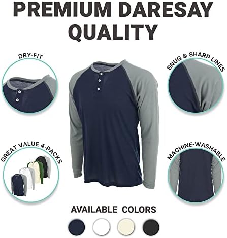 Muška termalna majica s dugim rukavima - Henley Top Base Sloj za majice i jakne - Lagana termalna košulja Muške - 3 i 4 paket