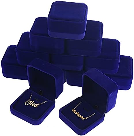 RJ prikazuje-12 komad luksuznog plavog velvet privjesak ogrlica ogrlica za poklon poklon nakit za poklon za godišnjicu, vjenčanje, angažman, prijedlog, božić, valentine, poklon nakita majčinskog dana