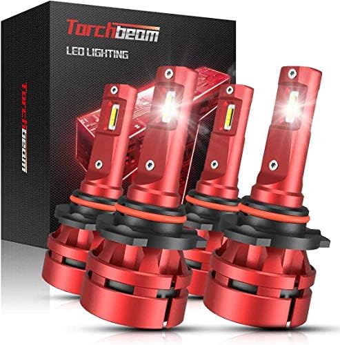 Torchbeam T2 9005/HB3 9006 / HB4 kombinacija LED sijalica, 60W 16000 lumena 6500k Super svijetli komplet zamjenskih sijalica, 400% svjetline, Canbus spreman, uključi i igraj sa ventilatorom, pakovanje od 4