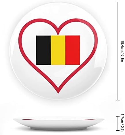 Volim Belgiju Crveno srce smiješno kosti Kina Dekorativna ploča okrugla keramičke ploče zanat sa zaslonom za uredski ukras za ured