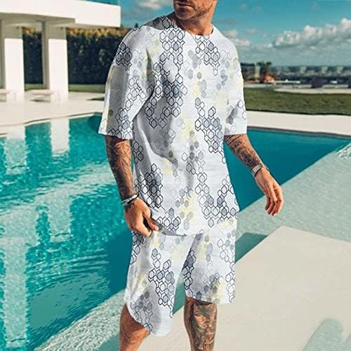 Muški proljetni ljetni set Print Beach kratka rukava modna majica kratka set 2 komadna majica