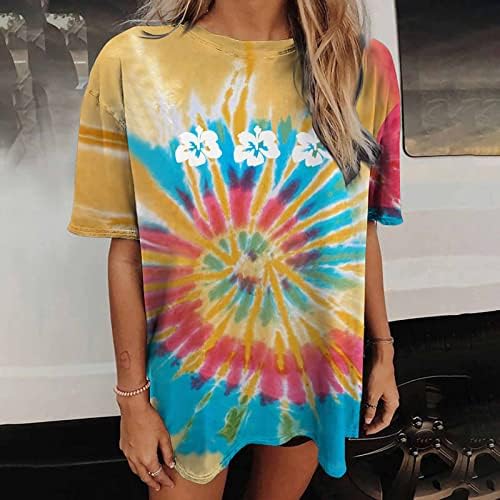 Tinejdžerke muški vrh kratki rukav pamuk gradijent Paisley Brunch Hippy Vintage Tie Dye Top Shirt žene muške RP