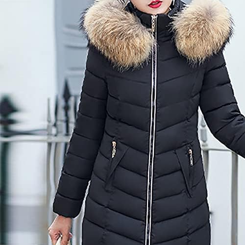 Prdecexlu Tunic Radni kaput za žene zimske osnovne dugih rukava korput pamuk topli zip udobni čvrsti puffer