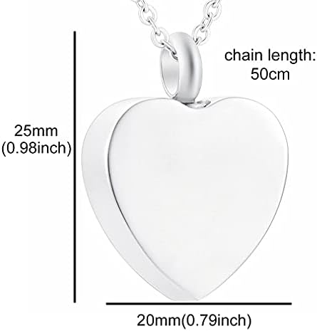SUWEILE ZLXL426 1kom kremiranje srca nakit od urne od nehrđajućeg čelika ogrlica za ljudsku / kućnu