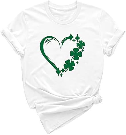Yubnlvae Dan Svetog Patrika okrugli ženski štampani komfor O vrat Plus Veličina Party Irski Tshirt